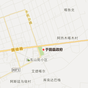 和田地区于田县行政地图