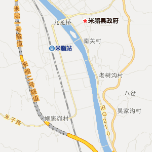 榆林市米脂县行政地图