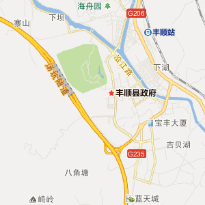 梅州市丰顺县行地图