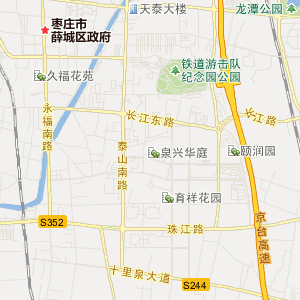 枣庄市薛城区地图