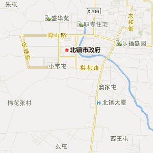 锦州市北镇市行政地图