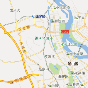 遂宁市政府交通线路地图